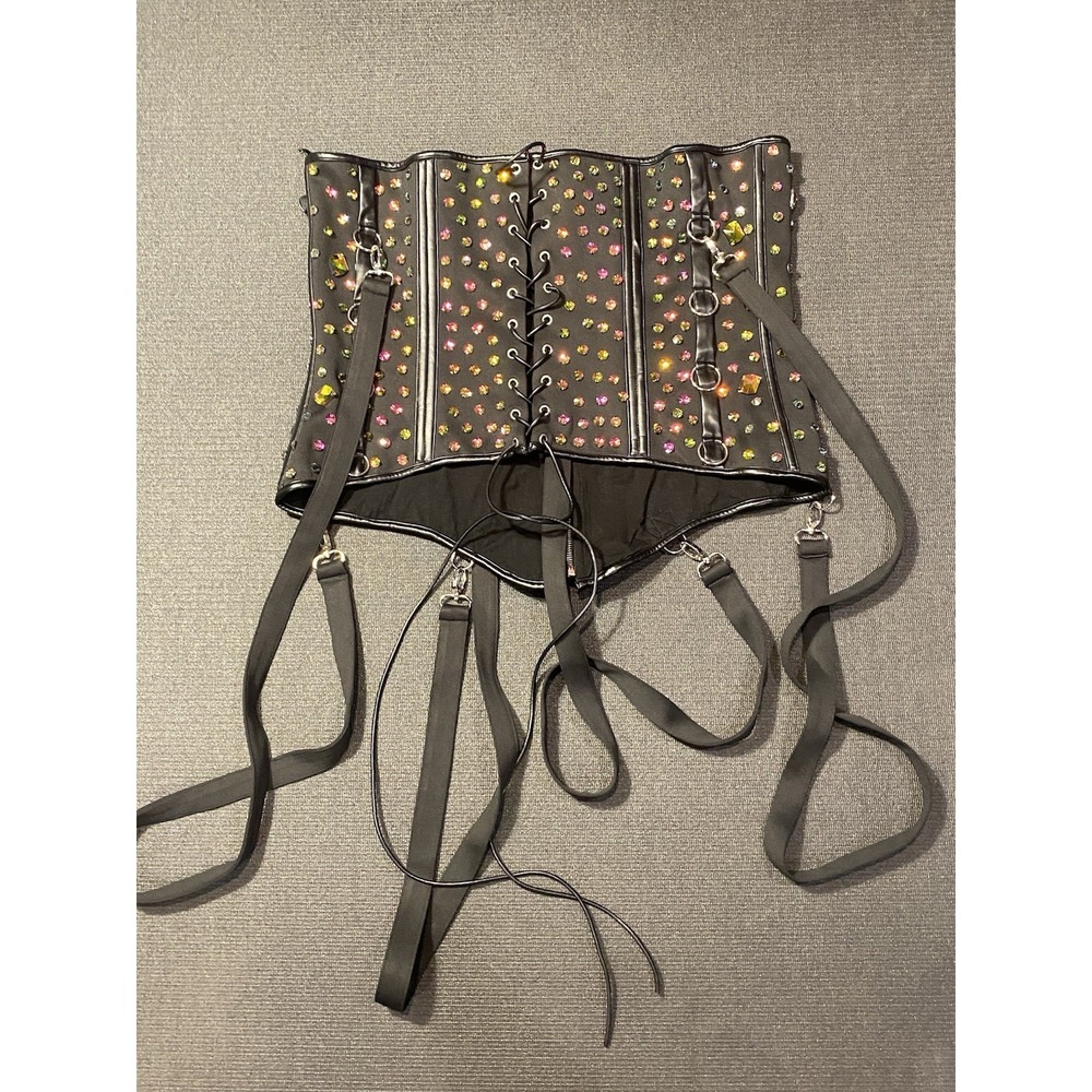 New Rare Akira Full Bling Bustier Corset Size 3XL Fairy Gothic Adjustable Strap - Picture 4 of 5